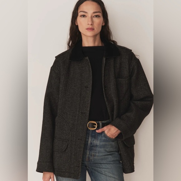 Doen PASCUAL WOOL JACKET IN CHARCOAL HERRINGBONE NWT - Picture 1 of 12